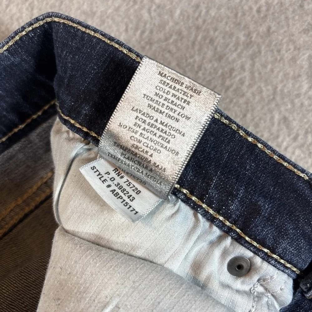 BKE Jake Boot Leg Jeans Blue Denim Straight Leg Dark Wash Stretch Mens 32s 32x29